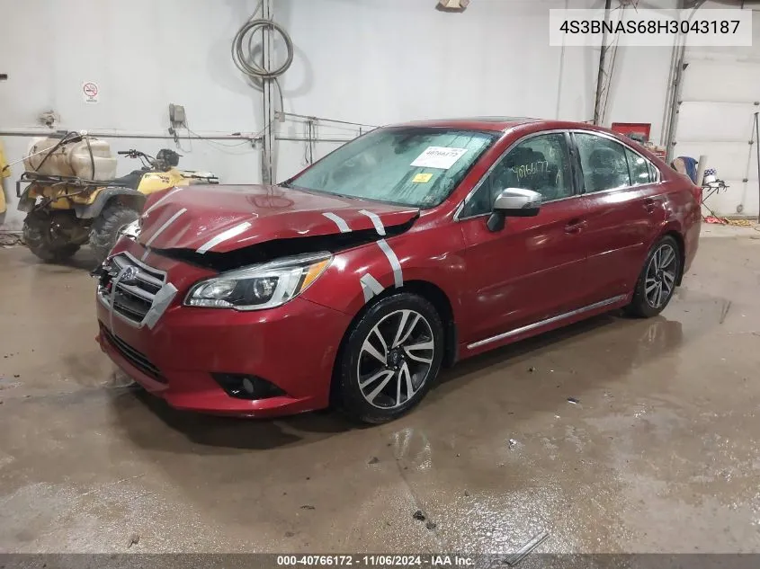 2017 Subaru Legacy 2.5I Sport VIN: 4S3BNAS68H3043187 Lot: 40766172