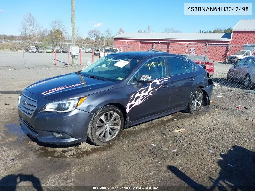 2017 Subaru Legacy 2.5I Limited VIN: 4S3BNAN64H3042498 Lot: 40823077