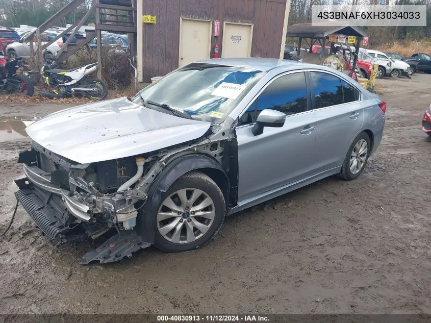 2017 Subaru Legacy 2.5I Premium VIN: 4S3BNAF6XH3034033 Lot: 40830913