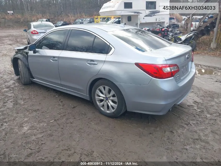 2017 Subaru Legacy 2.5I Premium VIN: 4S3BNAF6XH3034033 Lot: 40830913