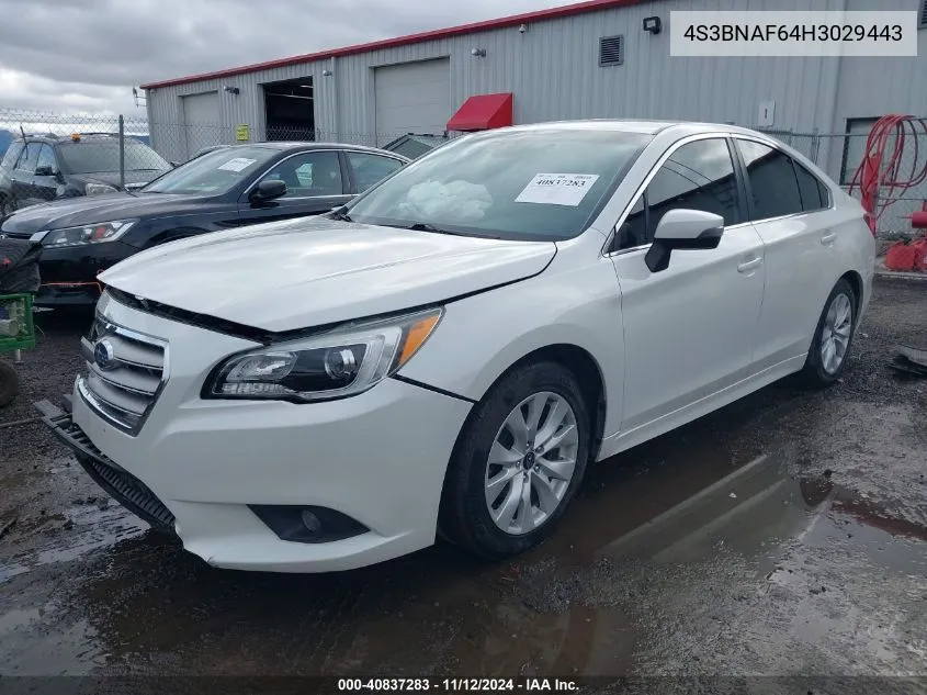 2017 Subaru Legacy 2.5I Premium VIN: 4S3BNAF64H3029443 Lot: 40837283