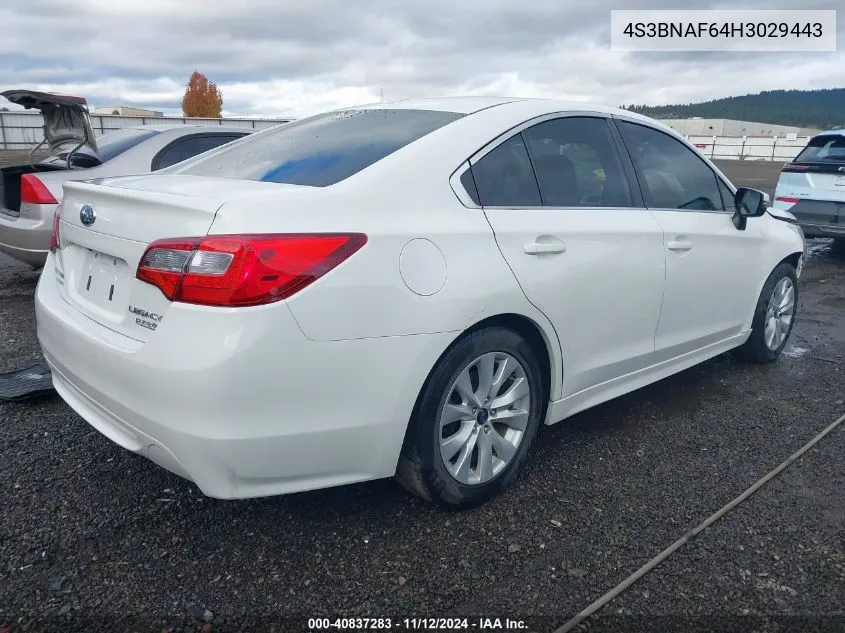 2017 Subaru Legacy 2.5I Premium VIN: 4S3BNAF64H3029443 Lot: 40837283