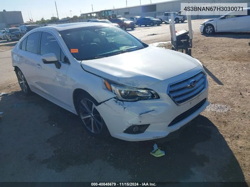 2017 Subaru Legacy 2.5I Limited VIN: 4S3BNAN67H3030071 Lot: 40845679