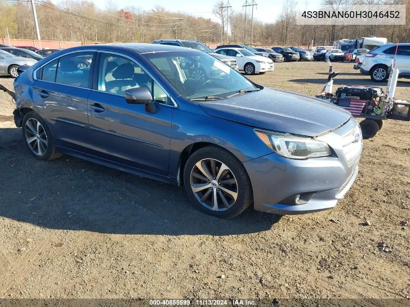 2017 Subaru Legacy 2.5I Limited VIN: 4S3BNAN60H3046452 Lot: 40855599