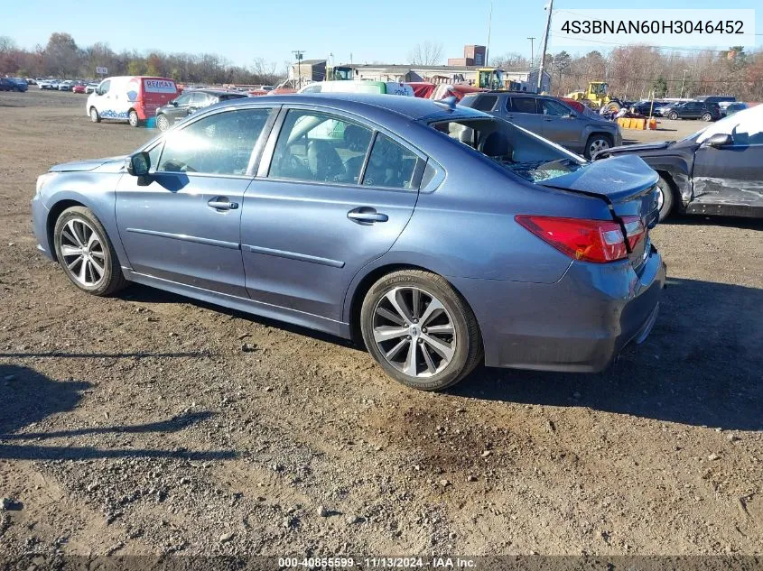 2017 Subaru Legacy 2.5I Limited VIN: 4S3BNAN60H3046452 Lot: 40855599