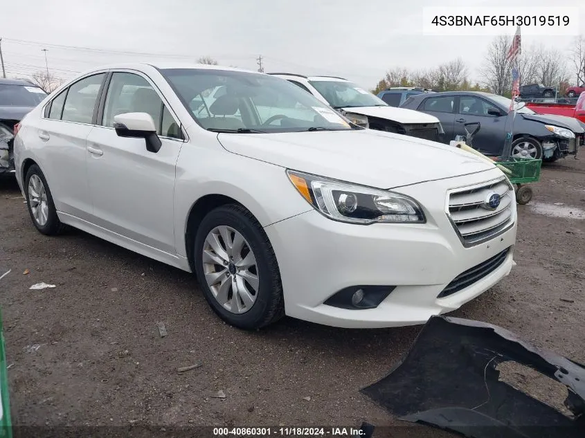 2017 Subaru Legacy 2.5I Premium VIN: 4S3BNAF65H3019519 Lot: 40860301