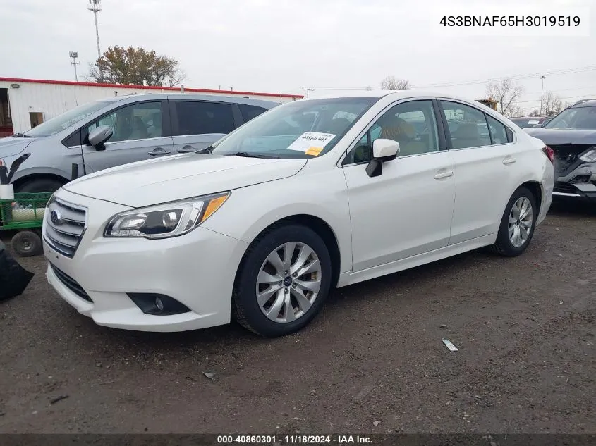 2017 Subaru Legacy 2.5I Premium VIN: 4S3BNAF65H3019519 Lot: 40860301