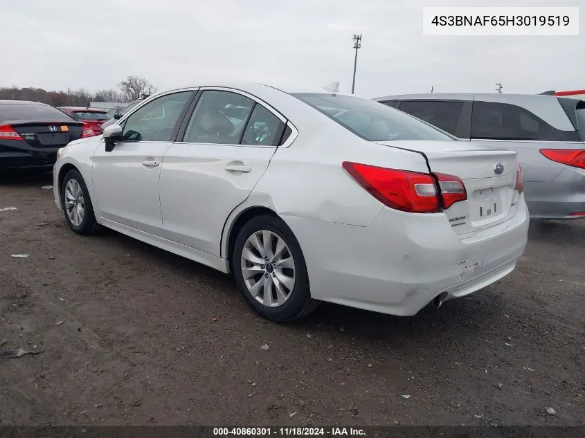 2017 Subaru Legacy 2.5I Premium VIN: 4S3BNAF65H3019519 Lot: 40860301