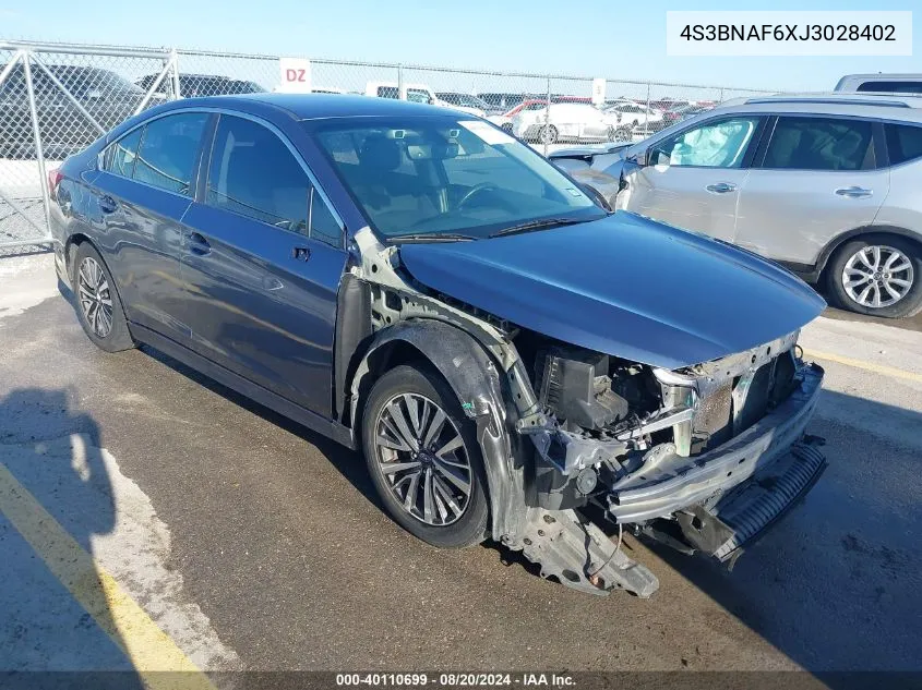 2018 Subaru Legacy 2.5I Premium VIN: 4S3BNAF6XJ3028402 Lot: 40110699