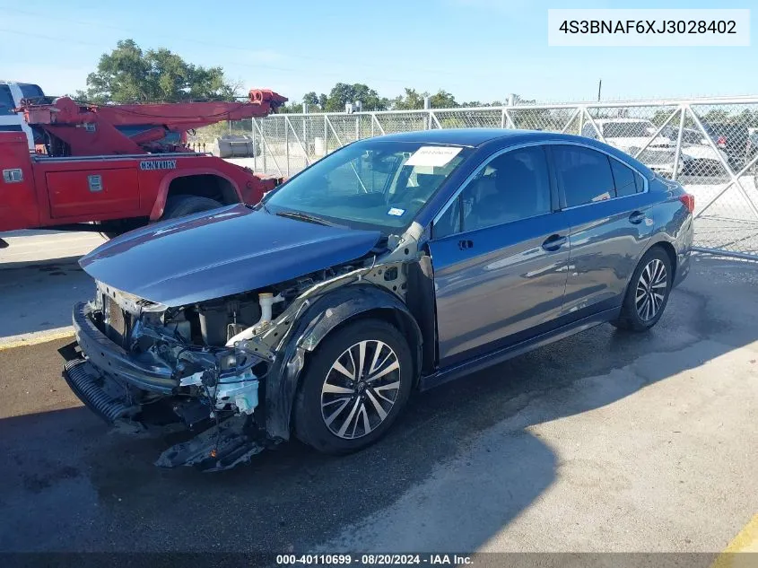 4S3BNAF6XJ3028402 2018 Subaru Legacy 2.5I Premium