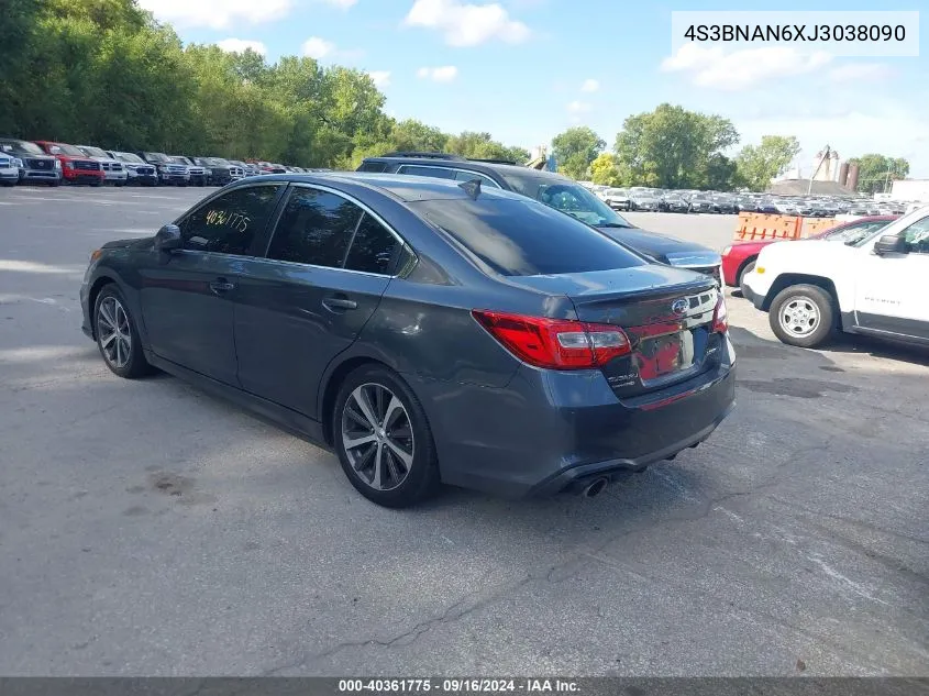 2018 Subaru Legacy 2.5I Limited VIN: 4S3BNAN6XJ3038090 Lot: 40361775