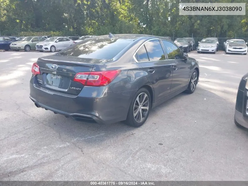 2018 Subaru Legacy 2.5I Limited VIN: 4S3BNAN6XJ3038090 Lot: 40361775