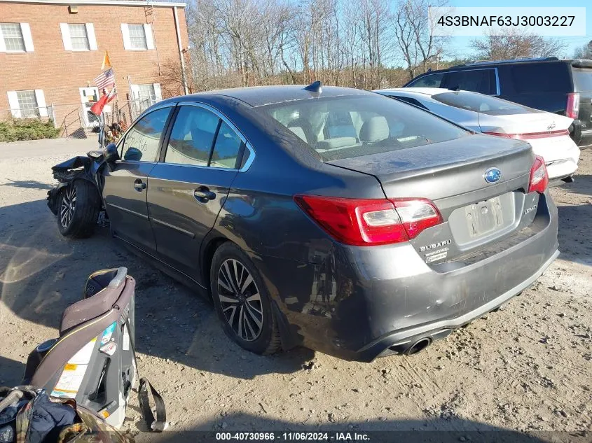 4S3BNAF63J3003227 2018 Subaru Legacy 2.5I Premium