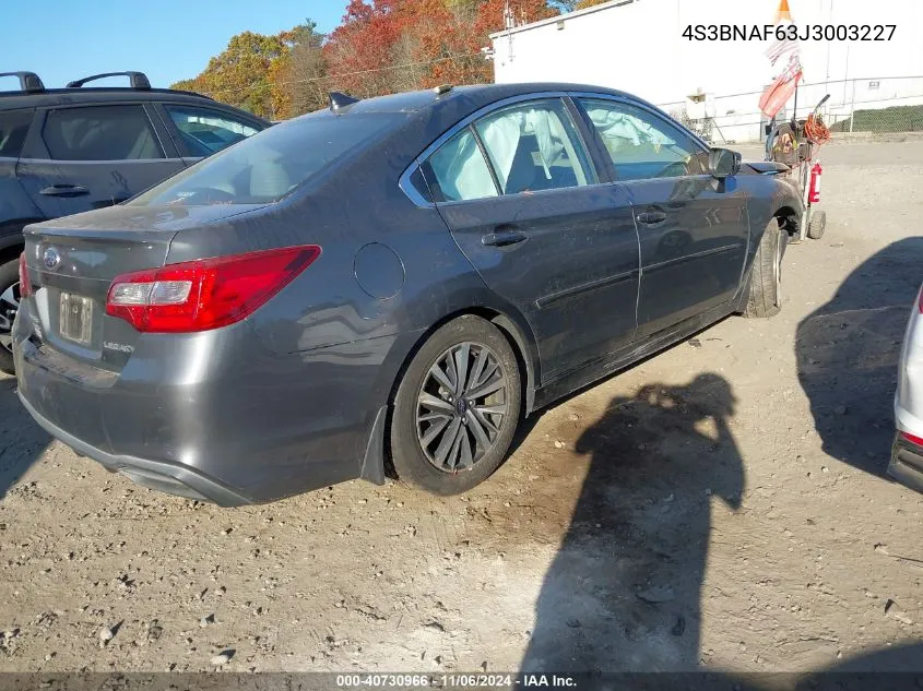 4S3BNAF63J3003227 2018 Subaru Legacy 2.5I Premium