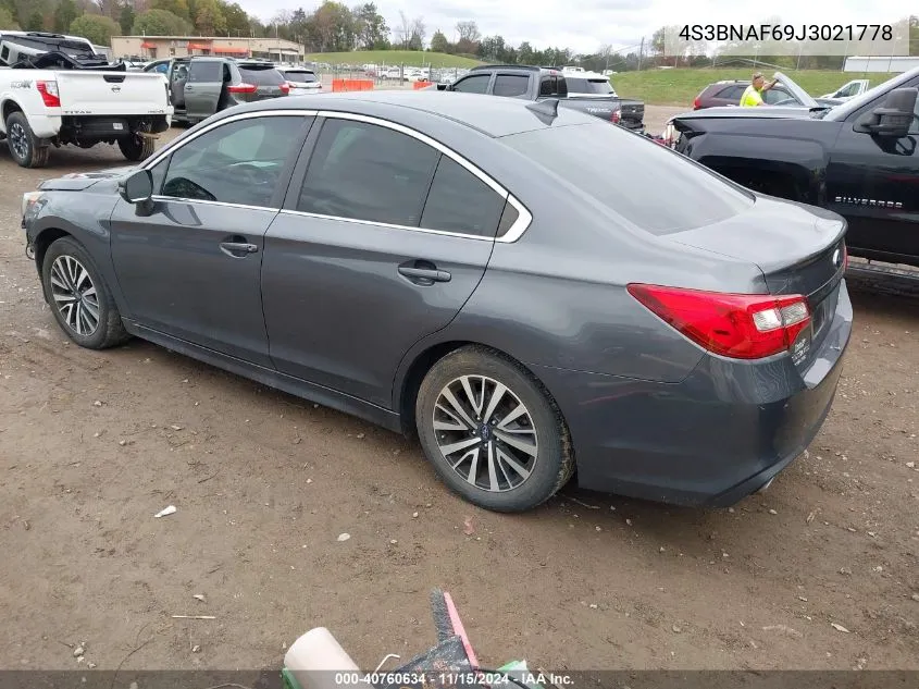 2018 Subaru Legacy 2.5I Premium VIN: 4S3BNAF69J3021778 Lot: 40760634