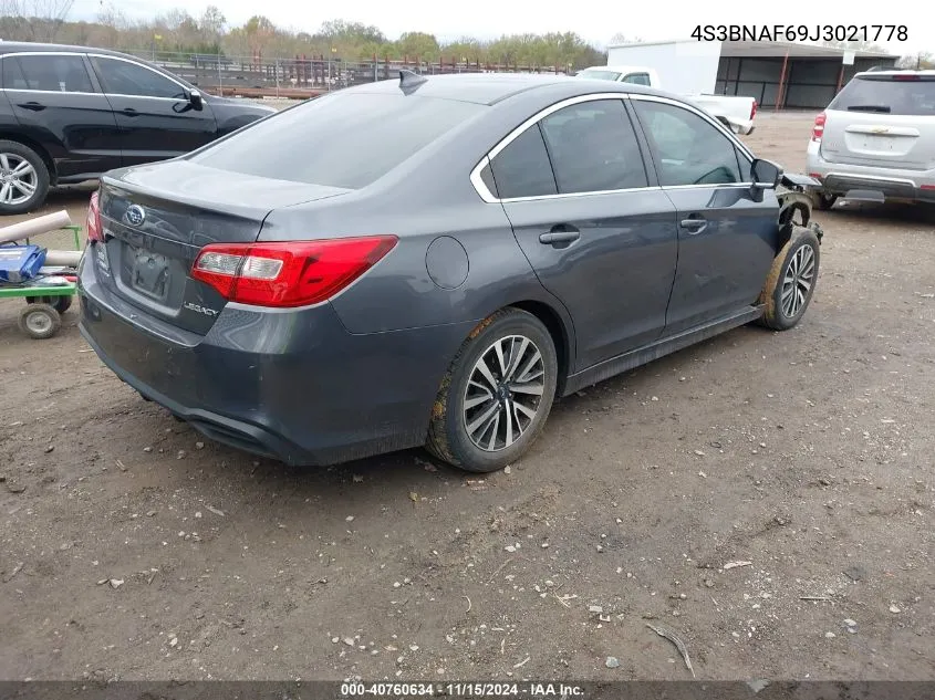 2018 Subaru Legacy 2.5I Premium VIN: 4S3BNAF69J3021778 Lot: 40760634