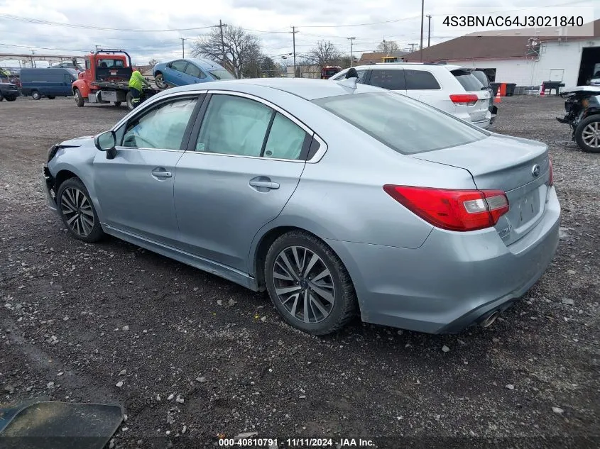 2018 Subaru Legacy 2.5I Premium VIN: 4S3BNAC64J3021840 Lot: 40810791