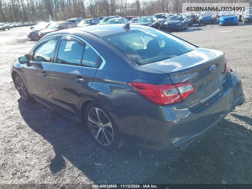 2018 Subaru Legacy 2.5I Limited VIN: 4S3BNAN66J3034991 Lot: 40834955