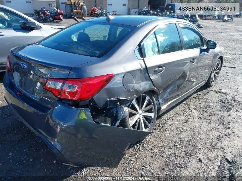 2018 Subaru Legacy 2.5I Limited VIN: 4S3BNAN66J3034991 Lot: 40834955