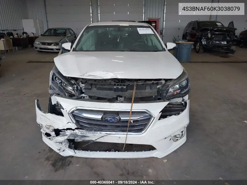 2019 Subaru Legacy 2.5I Premium VIN: 4S3BNAF60K3038079 Lot: 40365041