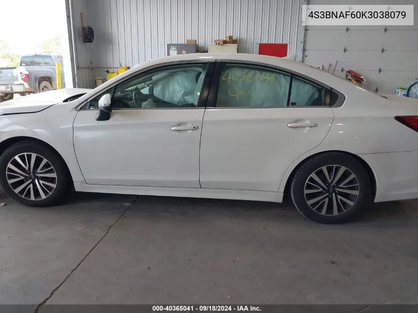 2019 Subaru Legacy 2.5I Premium VIN: 4S3BNAF60K3038079 Lot: 40365041