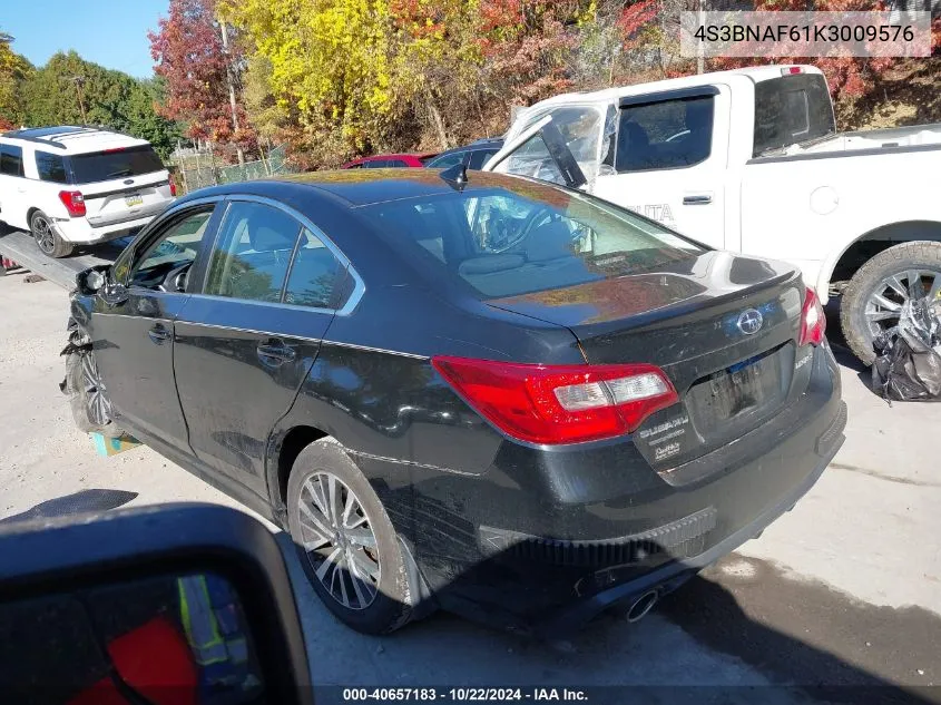 2019 Subaru Legacy 2.5I Premium VIN: 4S3BNAF61K3009576 Lot: 40657183