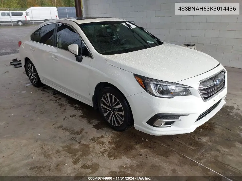 2019 Subaru Legacy 2.5I Premium VIN: 4S3BNAH63K3014436 Lot: 40744600