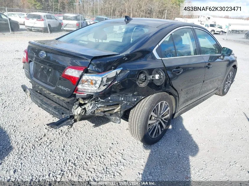 2019 Subaru Legacy 2.5I Premium VIN: 4S3BNAF62K3023471 Lot: 40797192