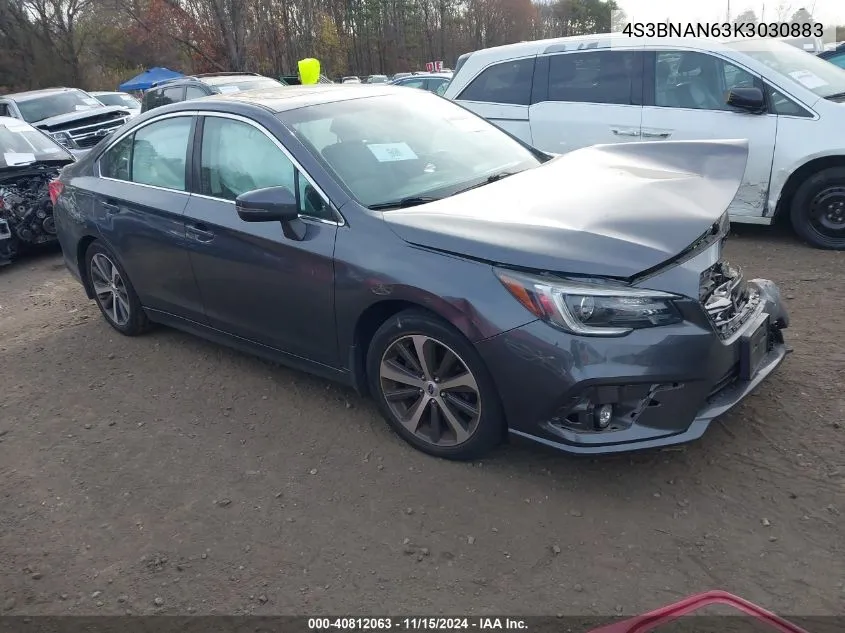 2019 Subaru Legacy 2.5I Limited VIN: 4S3BNAN63K3030883 Lot: 40812063