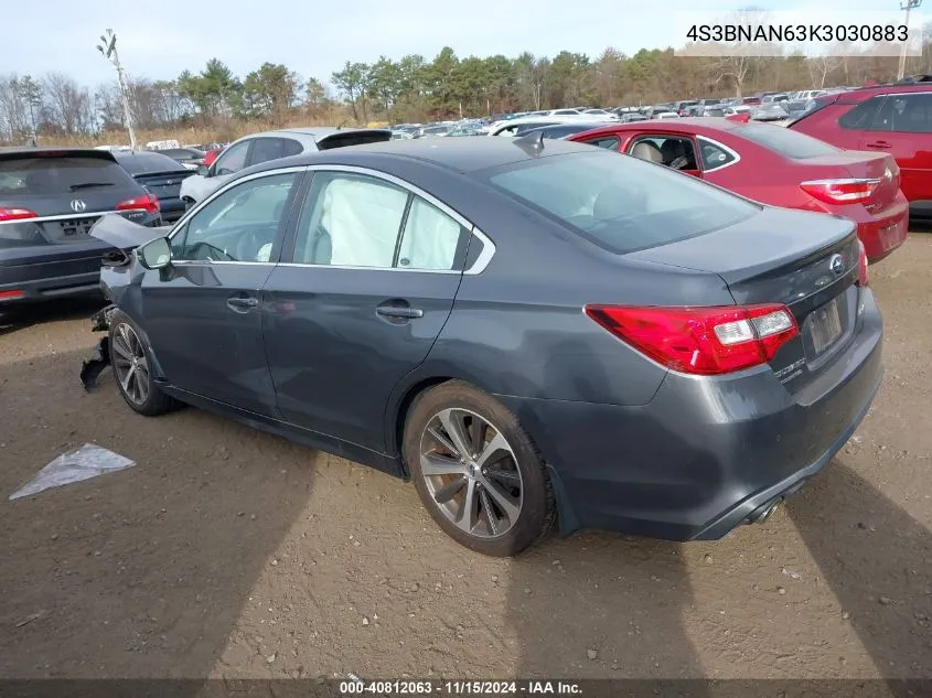 2019 Subaru Legacy 2.5I Limited VIN: 4S3BNAN63K3030883 Lot: 40812063