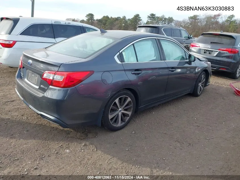 2019 Subaru Legacy 2.5I Limited VIN: 4S3BNAN63K3030883 Lot: 40812063