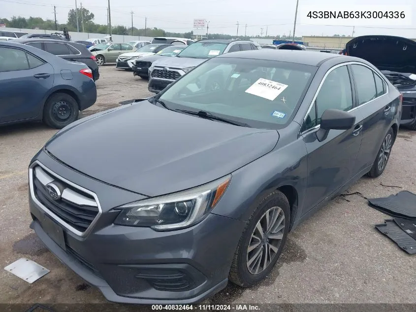 2019 Subaru Legacy 2.5I VIN: 4S3BNAB63K3004336 Lot: 40832464