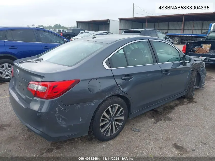 2019 Subaru Legacy 2.5I VIN: 4S3BNAB63K3004336 Lot: 40832464