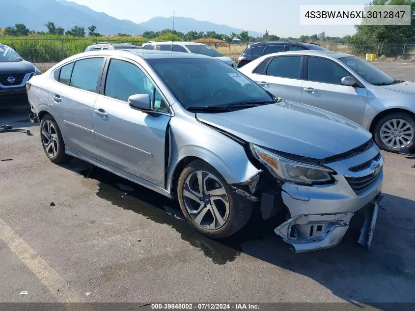 4S3BWAN6XL3012847 2020 Subaru Legacy Limited