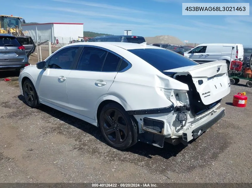 2020 Subaru Legacy Sport VIN: 4S3BWAG68L3021463 Lot: 40126422