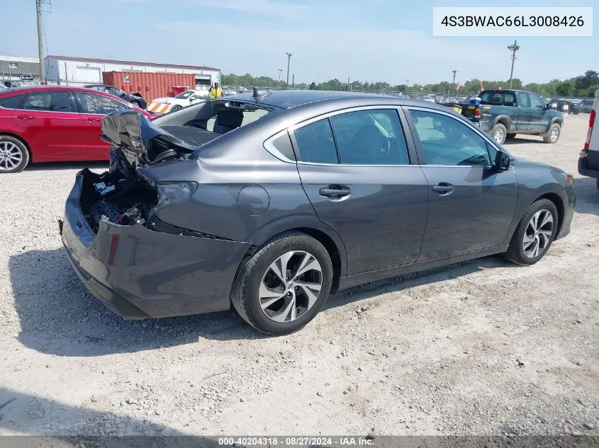 2020 Subaru Legacy Premium VIN: 4S3BWAC66L3008426 Lot: 40204318