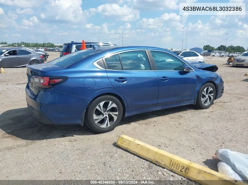 2020 Subaru Legacy Premium VIN: 4S3BWAC68L3032386 Lot: 40346858