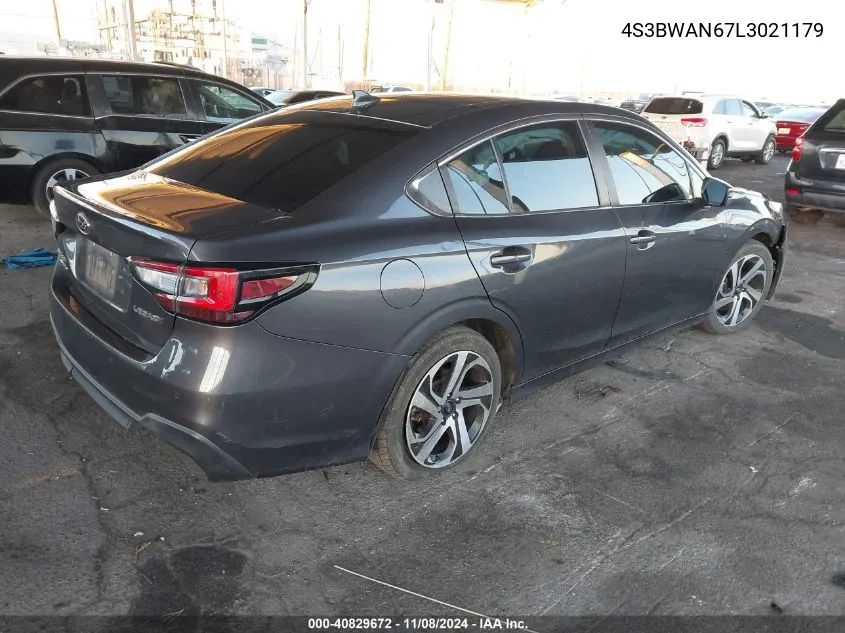 2020 Subaru Legacy Limited VIN: 4S3BWAN67L3021179 Lot: 40829672