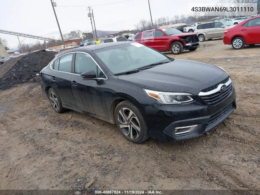 2020 Subaru Legacy Limited VIN: 4S3BWAN69L3011110 Lot: 40887924