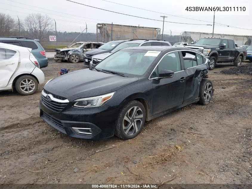 2020 Subaru Legacy Limited VIN: 4S3BWAN69L3011110 Lot: 40887924