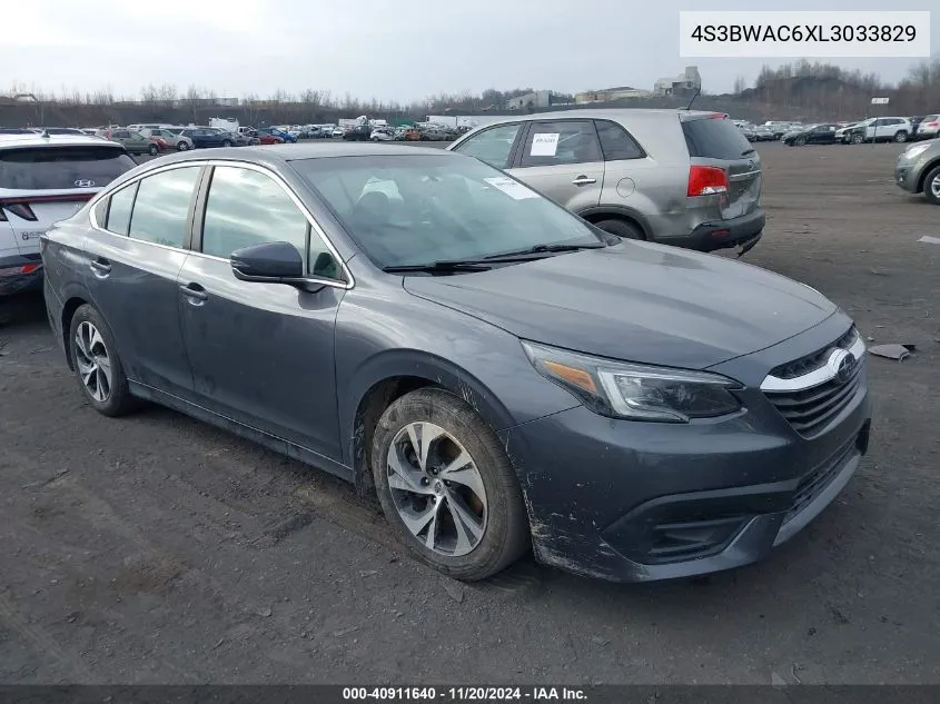 2020 Subaru Legacy Premium VIN: 4S3BWAC6XL3033829 Lot: 40911640