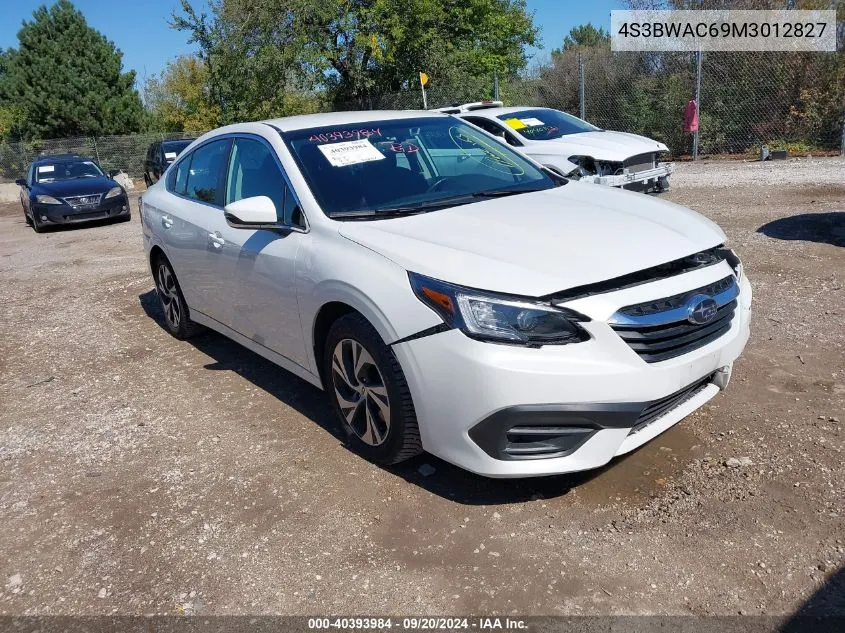 2021 Subaru Legacy Premium VIN: 4S3BWAC69M3012827 Lot: 40393984