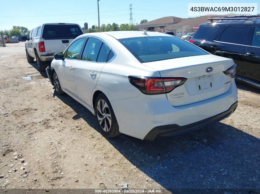 2021 Subaru Legacy Premium VIN: 4S3BWAC69M3012827 Lot: 40393984