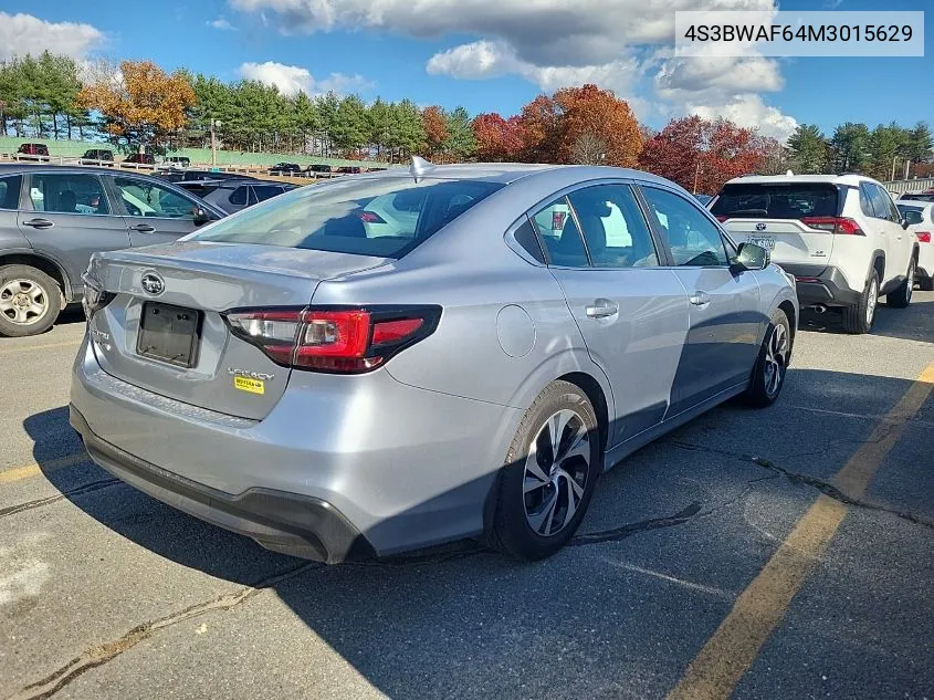 2021 Subaru Legacy Premium VIN: 4S3BWAF64M3015629 Lot: 40825107