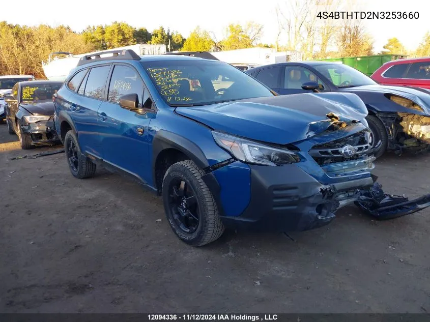 2022 Subaru Legacy Outback VIN: 4S4BTHTD2N3253660 Lot: 12094336