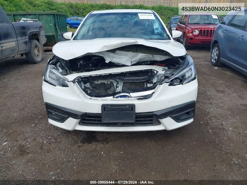 2022 Subaru Legacy Premium VIN: 4S3BWAD60N3023425 Lot: 39955444