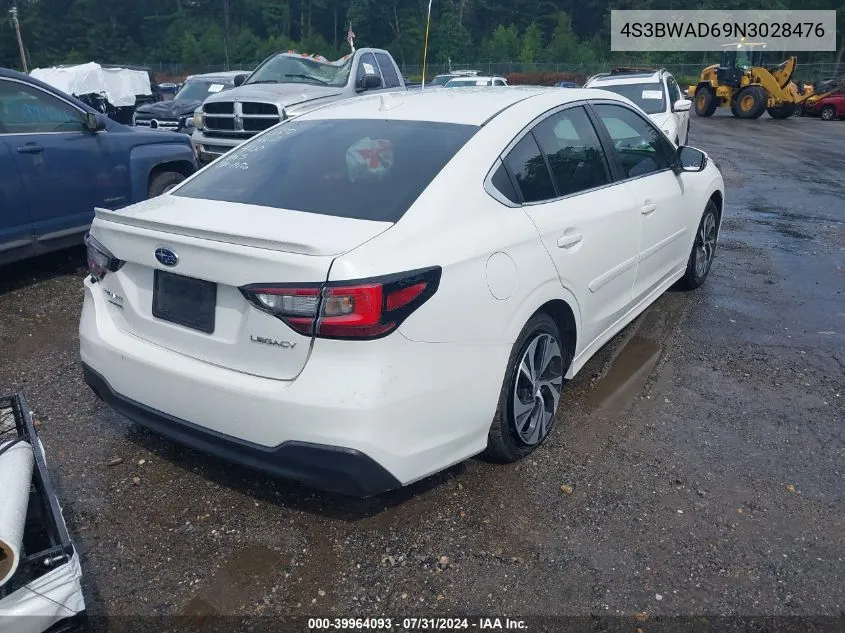 2022 Subaru Legacy Premium VIN: 4S3BWAD69N3028476 Lot: 39964093