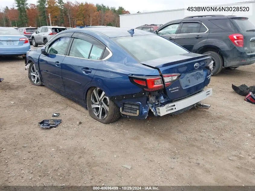 2022 Subaru Legacy Limited Xt VIN: 4S3BWGN66N3028520 Lot: 40696499