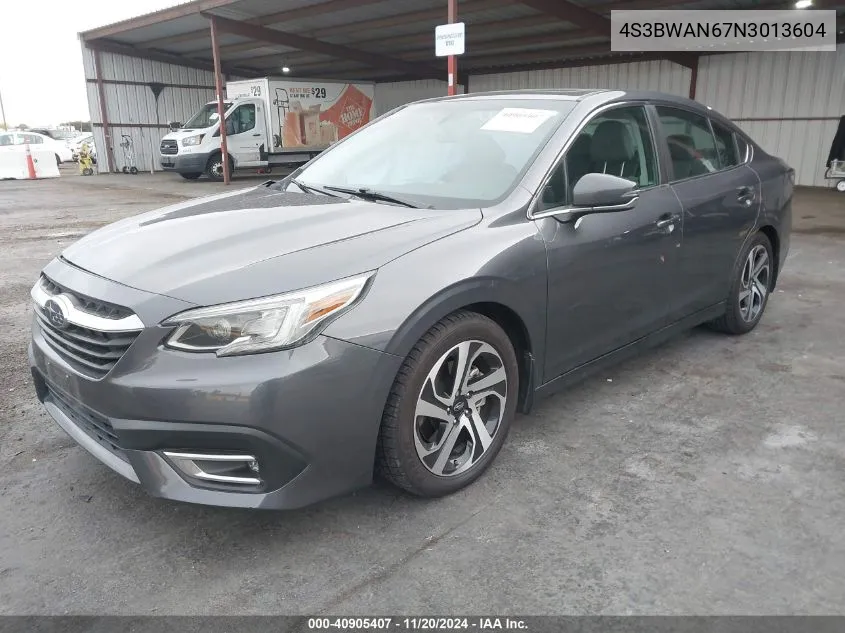 2022 Subaru Legacy Limited VIN: 4S3BWAN67N3013604 Lot: 40905407