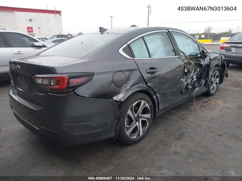 2022 Subaru Legacy Limited VIN: 4S3BWAN67N3013604 Lot: 40905407